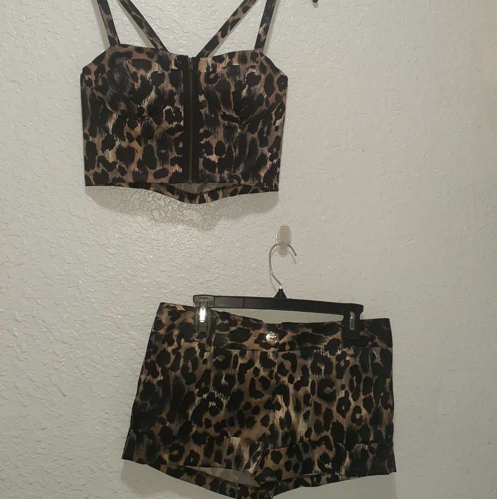 Leopard 2pc Short or Skirt Set